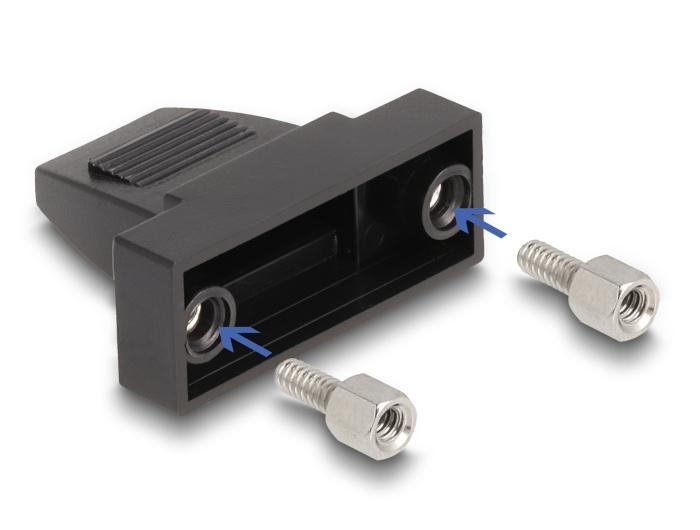 Delock D-Sub Gehäuse für 9-poligen Stecker/Buchse Kunststoffgehäuse für