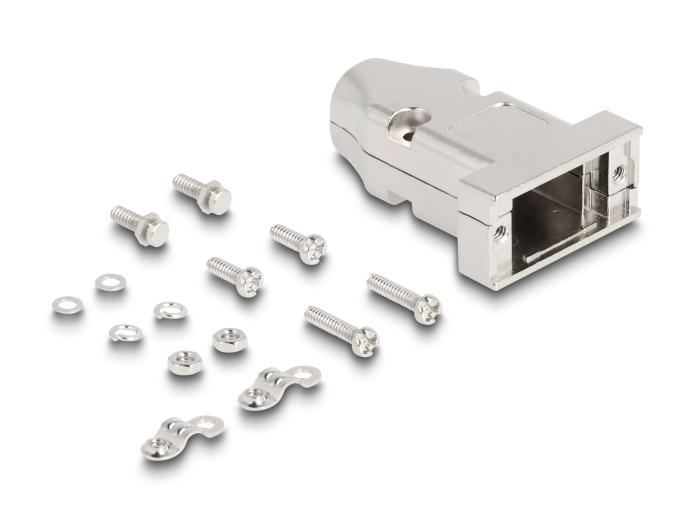 Delock D-Sub Gehäuse für 9-polige Stecker/Buchse mit Zugentlastung
