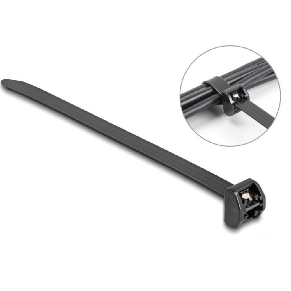 Delock Kabelbinder mit Metallzunge L 203 x B 12,7 mm 10 Stück schwarz - Delock