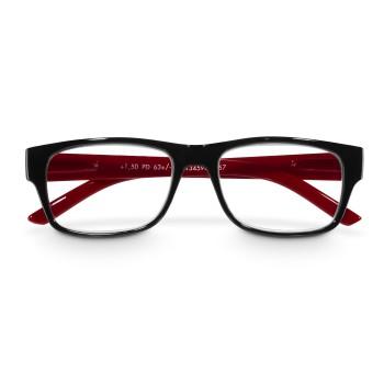 Lesebrille, recycelter Kunststoff, schwarz/rot, +2,5 dpt - Hama
