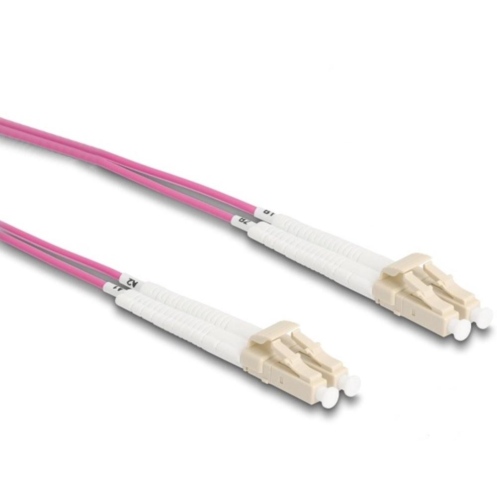 Delock LWL Kabel LC Duplex zu LC Duplex Multimode OM4 winkelbar 0,5 m