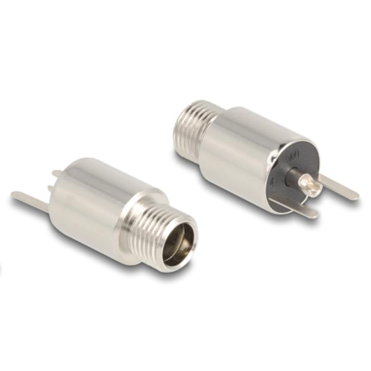 Delock Stecker DC 5,5 x 2,1 mm Buchse für Installation, Lötversion - rund