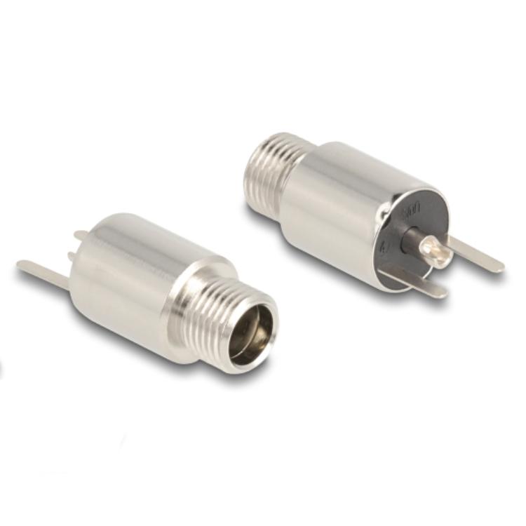 Delock Stecker DC 5,5 x 2,1 mm Buchse für Installation, Lötversion - rund