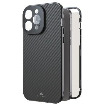 360 Glas Cover für Apple iPhone 15 Pro Max, Echtcarbon, - Black Rock