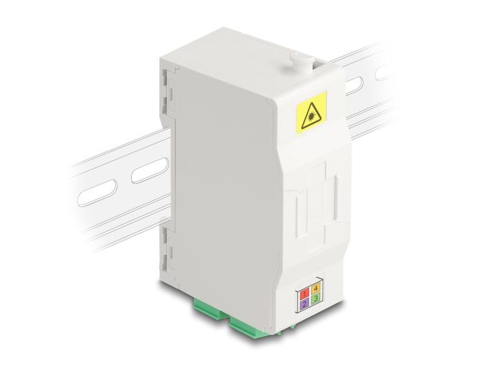 Delock LWL Anschlussdose für Hutschiene mit Spleißhalter und 4 x LC Duplex
