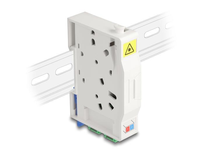 Delock Glasfaser-Anschlussdose für DIN-Schiene mit LASH-Halter und 2 x SC Simp
