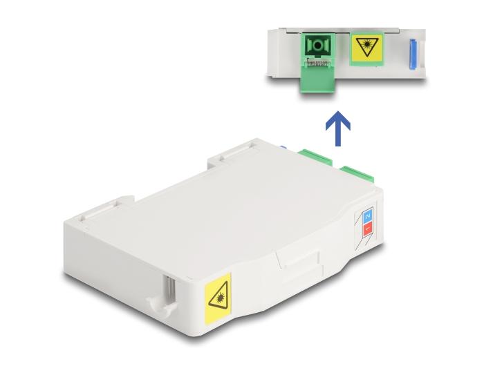 Delock Glasfaser-Anschlussdose für DIN-Schiene mit LASH-Halter und 2 x SC Simp