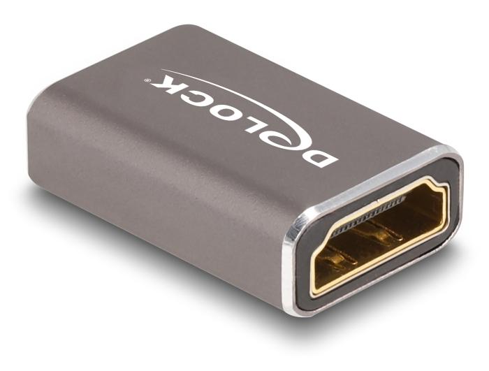 Delock HDMI-Adapter weiblich auf weiblich 8K 60 Hz grau Metall