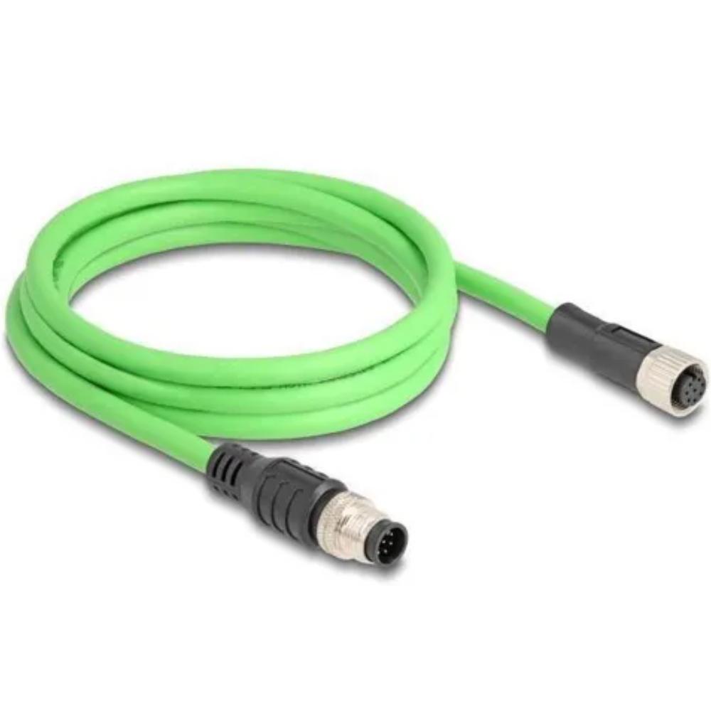 M12 Kabel - M12 Stecker 8-polig A-codiert zu M12 Buchse 8-polig A-codiert - SF/UTP - Für Energieführungsketten geeignet