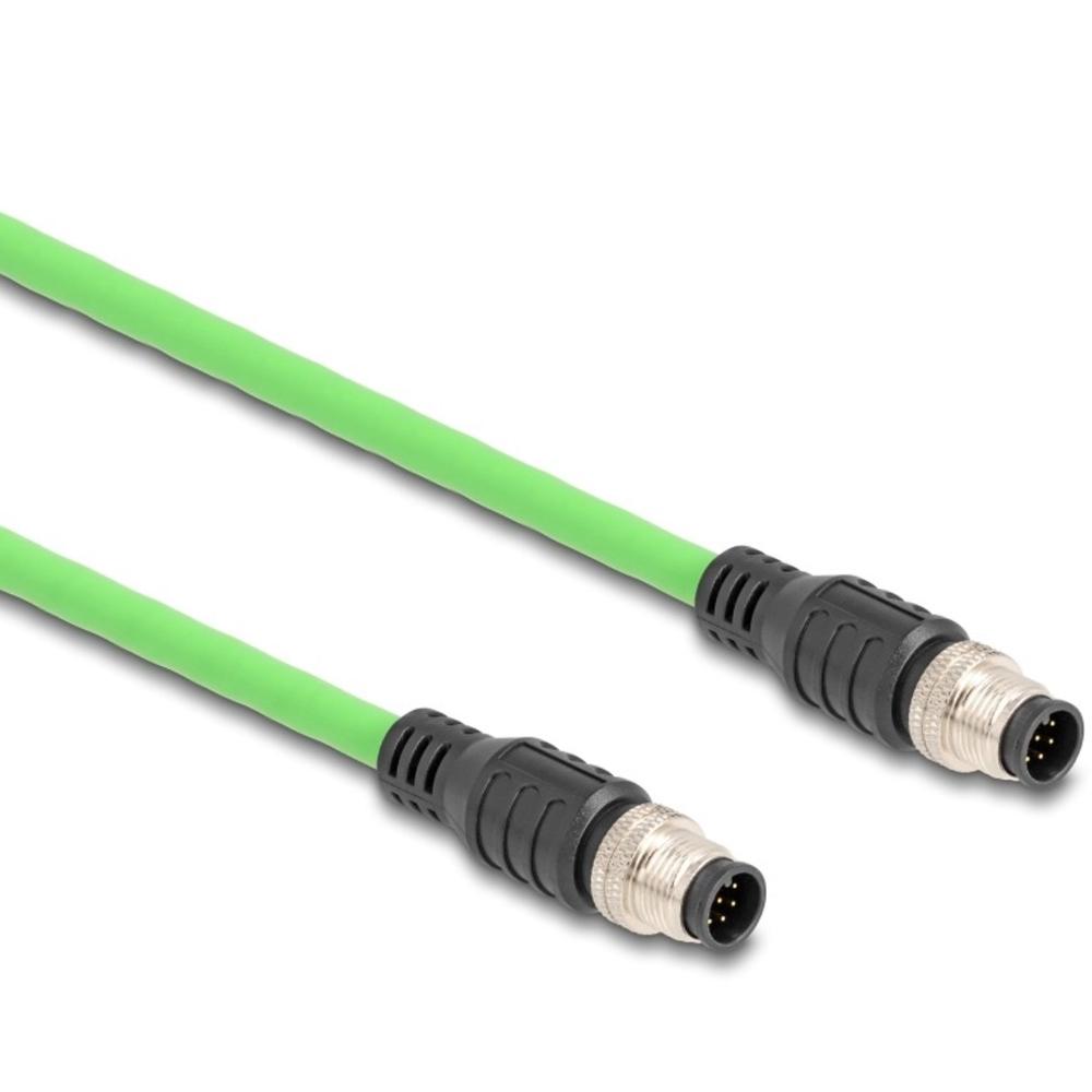 M12 Kabel Diese robuste industrielle Ethernet-Kabel wurde speziell für anspruchsvolle Umgebungen wie Maschinensteuerung und Automatisierungsprozesse entwickelt. Dank der doppelten M12-Steckverbinder (D-kodiert, 4-polig) schließen Sie einfach verschiedene Komponenten miteinander mit einer stabilen und sicheren Verbindung an. Das Kabel entspricht der Cat.5e-Spezifikation und ist mit einer hochwertigen S/FTP-Abschirmung mit Aluminiumfolie und verzinntem Kupfergeflecht ausgestattet. Dies sorgt für eine ausgezeichnete Signalübertragung und Schutz vor elektromagnetischen Störungen. Mit einem soliden Kupferleiter von 26 AWG und einem robusten PVC-Mantel kombiniert dieses Kabel Flexibilität mit Langlebigkeit. Anschluss 1: 1 x M12 connector D-kodiert 4-polig Anschluss 2: 1 x M12 connector D-kodiert 4-polig Länge: 1 Meter Anschluss 1: 1 x M12 connector D-kodiert 4-polig Anschluss 2: 1 x M12 connector D-kodiert 4-polig Abschirmung: S/FTP Betriebstemperatur: -25 C ~ 60 C Schutzart: IP67 Kategorie: 5e Leitermaterial: Kupfer Leiterquerschnitt: 26 AWG (0,129 mm²) Inhalt des Pakets: M12-Kabel Schnittstelle: beidseitig gleich Kabeldurchmesser: ca. 5 mm Kabelmantelmaterial: PVC Farbe: Schwarz Länge inklusive Anschlüsse: ca. 1 m Maximaler Strom: 4 A Nennspannung: 60 V - Delock