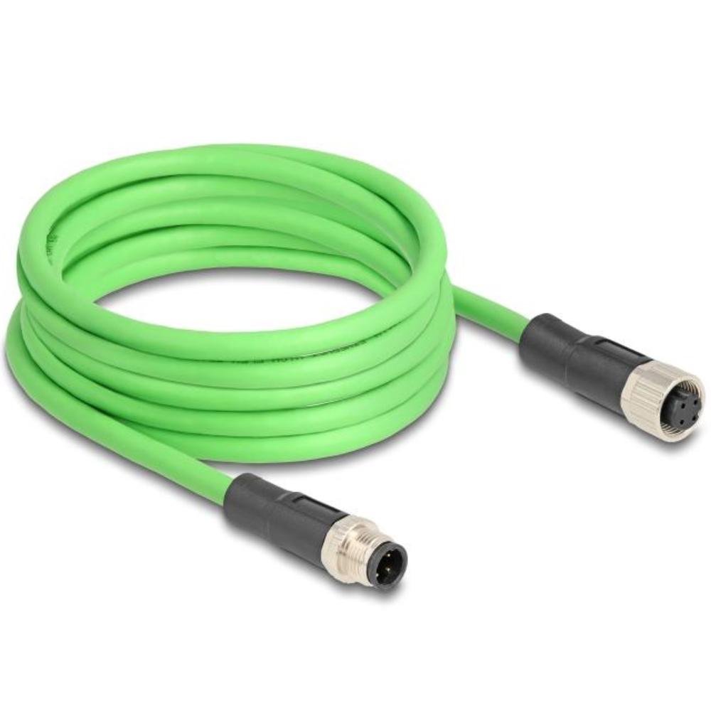 M12 Kabel Diese robuste industrielle Ethernet-Kabel wurde speziell für anspruchsvolle Umgebungen wie Maschinensteuerung und Automatisierungsprozesse entwickelt. Dank der doppelten M12-Steckverbinder (D-kodiert, 4-polig) schließen Sie einfach verschiedene Komponenten miteinander mit einer stabilen und sicheren Verbindung an. Das Kabel entspricht der Cat.5e-Spezifikation und ist mit einer hochwertigen S/FTP-Abschirmung mit Aluminiumfolie und verzinntem Kupfergeflecht ausgestattet. Dies sorgt für eine ausgezeichnete Signalübertragung und Schutz vor elektromagnetischen Störungen. Mit einem soliden Kupferleiter von 26 AWG und einem robusten PVC-Mantel kombiniert dieses Kabel Flexibilität mit Langlebigkeit. Anschluss 1: 1 x M12 connector D-kodiert 4-polig Anschluss 2: 1 x M12 connector D-kodiert 4-polig Länge: 1 Meter Anschluss 1: 1 x M12 connector D-kodiert 4-polig Anschluss 2: 1 x M12 connector D-kodiert 4-polig Abschirmung: S/FTP Betriebstemperatur: -25 C ~ 60 C Schutzart: IP67 Kategorie: 5e Leitermaterial: Kupfer Leiterquerschnitt: 26 AWG (0,129 mm²) Inhalt des Pakets: M12-Kabel Schnittstelle: beidseitig gleich Kabeldurchmesser: ca. 5 mm Kabelmantelmaterial: PVC Farbe: Schwarz Länge inklusive Anschlüsse: ca. 1 m Maximaler Strom: 4 A Nennspannung: 60 V - Delock