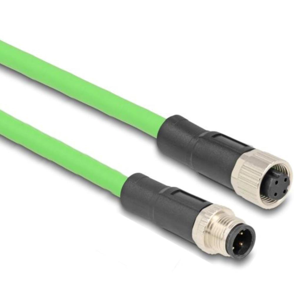 M12 Kabel - M12 Male 4-polig D-kodiert zu M12 Female 4-polig D-kodiert - SF/UTP - Für Energieführungsketten geeignet