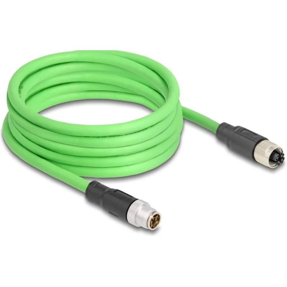 M12 Kabel Diese robuste industrielle Ethernet-Kabel wurde speziell für anspruchsvolle Umgebungen wie Maschinensteuerung und Automatisierungsprozesse entwickelt. Dank der doppelten M12-Steckverbinder (D-kodiert, 4-polig) schließen Sie einfach verschiedene Komponenten miteinander mit einer stabilen und sicheren Verbindung an. Das Kabel entspricht der Cat.5e-Spezifikation und ist mit einer hochwertigen S/FTP-Abschirmung mit Aluminiumfolie und verzinntem Kupfergeflecht ausgestattet. Dies sorgt für eine ausgezeichnete Signalübertragung und Schutz vor elektromagnetischen Störungen. Mit einem soliden Kupferleiter von 26 AWG und einem robusten PVC-Mantel kombiniert dieses Kabel Flexibilität mit Langlebigkeit. Anschluss 1: 1 x M12 connector D-kodiert 4-polig Anschluss 2: 1 x M12 connector D-kodiert 4-polig Länge: 1 Meter Anschluss 1: 1 x M12 connector D-kodiert 4-polig Anschluss 2: 1 x M12 connector D-kodiert 4-polig Abschirmung: S/FTP Betriebstemperatur: -25 C ~ 60 C Schutzart: IP67 Kategorie: 5e Leitermaterial: Kupfer Leiterquerschnitt: 26 AWG (0,129 mm²) Inhalt des Pakets: M12-Kabel Schnittstelle: beidseitig gleich Kabeldurchmesser: ca. 5 mm Kabelmantelmaterial: PVC Farbe: Schwarz Länge inklusive Anschlüsse: ca. 1 m Maximaler Strom: 4 A Nennspannung: 60 V - Delock