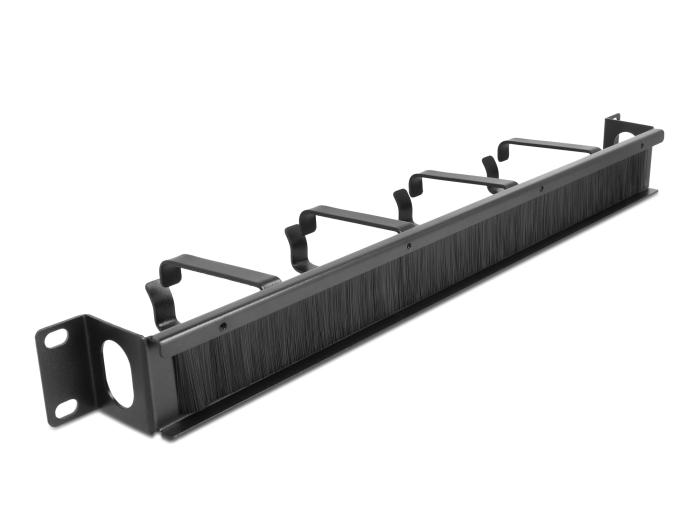 Delock 19″ Kabelmanagement-Bürstenleiste mit 4 Haltern und seitlichem Kabeldurchlass K