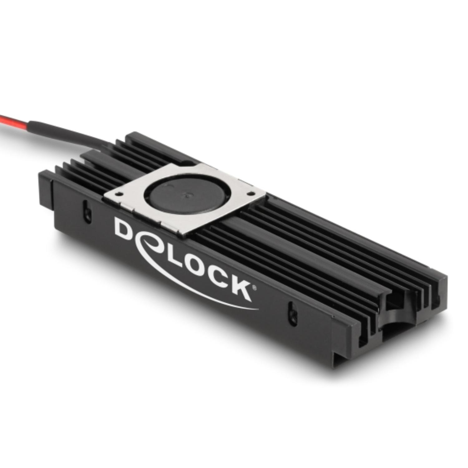 Delock Kühlkörper mit Lüfter für M.2 SSD 2280 schwarz