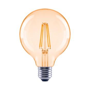 LED-Glühfaden, E27, 680lm ersetzt 52W, Glühbirne G95, Bernstein, warmweiß - Xavax