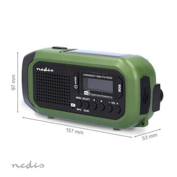 Notfunkgerät Tragbares Modell DAB+ / FM Batteriebetrieben / Handkurbel / - Nedis
