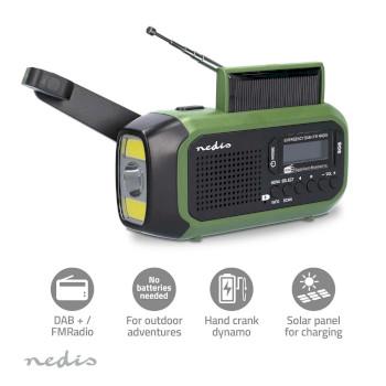 Notfunkgerät Tragbares Modell DAB+ / FM Batteriebetrieben / Handkurbel / - Nedis