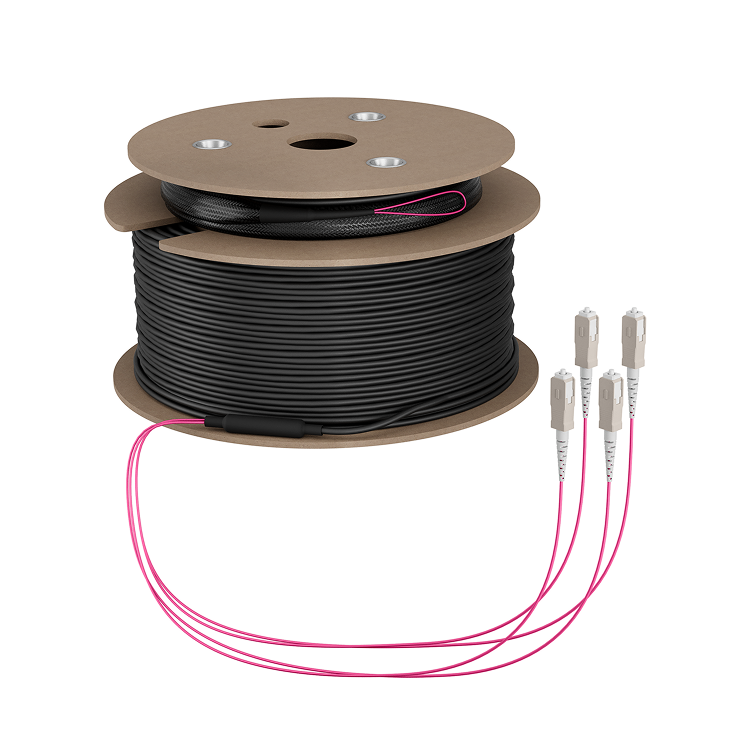 Trunkkabel U-DQ(ZN)BH OM4 4G (1x4) SC-SC 140m Dca LSZH - EFB