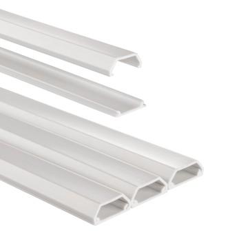 Kabelkanal, 3 Stück, selbstklebend, eckig, 100 x 2,1 x 1 cm, PVC, weiß - Hama
