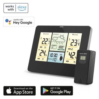 WLAN-Wetterstation mit App, Außensensor, Thermometer/Hygrometer/Barometer - Hama