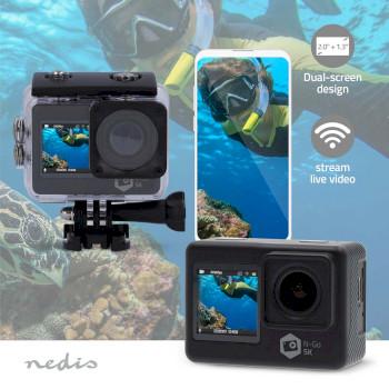 Action Cam Doppelbildschirm 5K@30fps 16 MPixel Wasserdicht bis: - Nedis