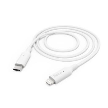Ladekabel, USB-C - Lightning, 1 m, weiß - Hama
