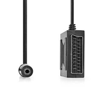SCART-Kabel SCART Stecker SCART Buchse / 3,5 mm Buchse Vernickelt - Nedis