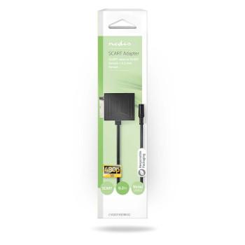 SCART-Kabel SCART Stecker SCART Buchse / 3,5 mm Buchse Vernickelt - Nedis