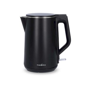 Wasserkocher 1,5 l Kunststoff Schwarz 360 Grad drehbar Verdecktes - Nedis