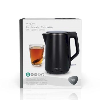 Wasserkocher 1,5 l Kunststoff Schwarz 360 Grad drehbar Verdecktes - Nedis