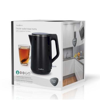 Wasserkocher 1,5 l Kunststoff Schwarz 360 Grad drehbar Verdecktes - Nedis