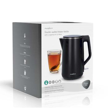 Wasserkocher 1,5 l Kunststoff Schwarz 360 Grad drehbar Verdecktes - Nedis
