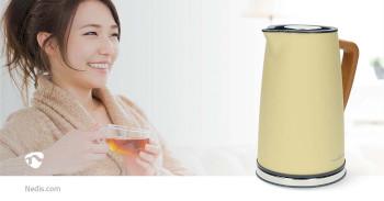 Wasserkocher 1,7 l Soft-Touch Gelb 360 Grad drehbar Verdecktes - Nedis