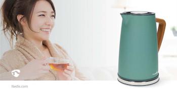 Wasserkocher 1,7 l Soft-Touch Grün 360 Grad drehbar Verdecktes - Nedis