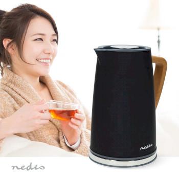 Wasserkocher 1,7 l Soft-Touch Schwarz 360 Grad drehbar Verdecktes - Nedis