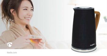 Wasserkocher 1,7 l Soft-Touch Schwarz 360 Grad drehbar Verdecktes - Nedis