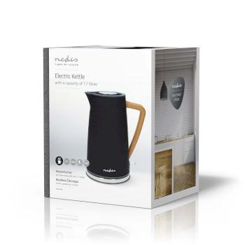 Wasserkocher 1,7 l Soft-Touch Schwarz 360 Grad drehbar Verdecktes - Nedis