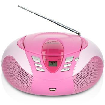 SCD-37 USB Pink Tragbares FM-Radio, CD- und USB-Player Pink - Lenco