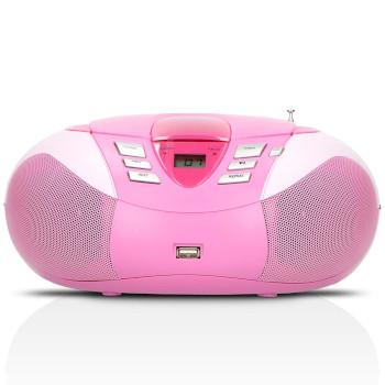 SCD-37 USB Pink Tragbares FM-Radio, CD- und USB-Player Pink - Lenco