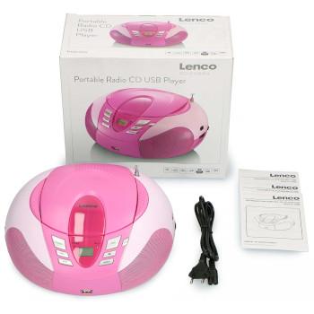 SCD-37 USB Pink Tragbares FM-Radio, CD- und USB-Player Pink - Lenco