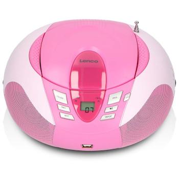 SCD-37 USB Pink Tragbares FM-Radio, CD- und USB-Player Pink - Lenco