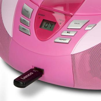 SCD-37 USB Pink Tragbares FM-Radio, CD- und USB-Player Pink - Lenco