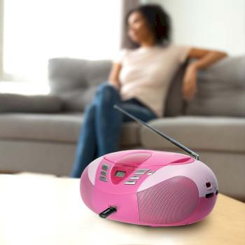SCD-37 USB Pink Tragbares FM-Radio, CD- und USB-Player Pink - Lenco