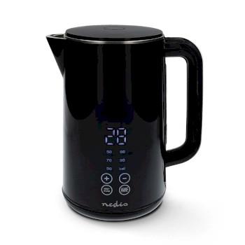 Wasserkocher 1,7 l Kunststoff Schwarz 50,60,70,80,90,100 C - Nedis