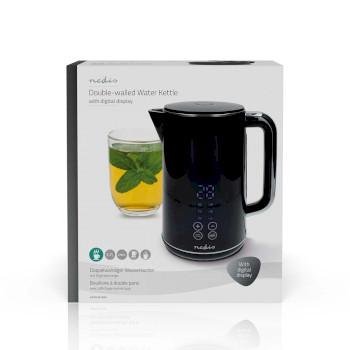 Wasserkocher 1,7 l Kunststoff Schwarz 50,60,70,80,90,100 C - Nedis