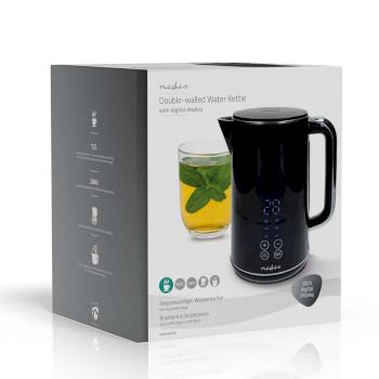 Wasserkocher 1,7 l Kunststoff Schwarz 50,60,70,80,90,100 C - Nedis