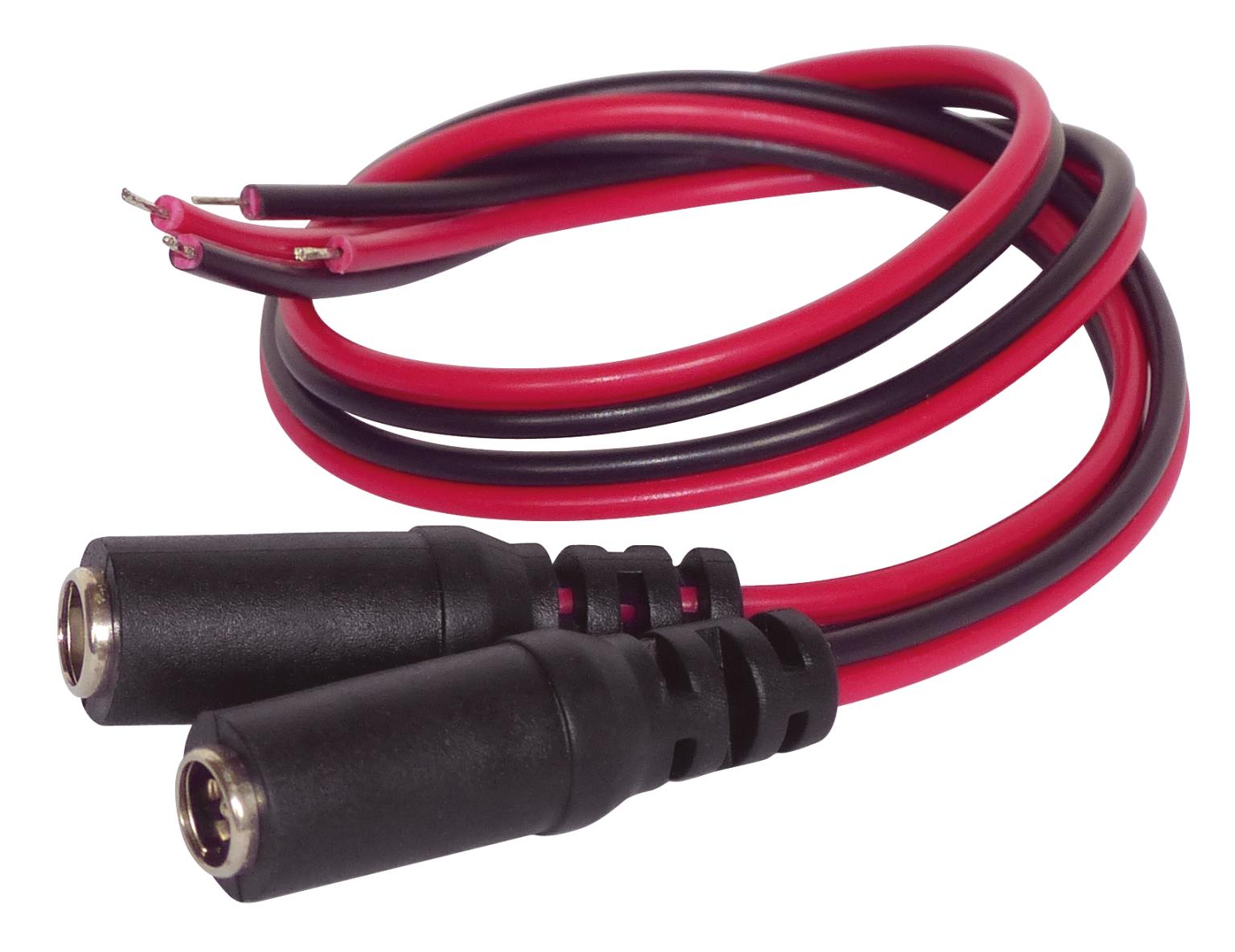 Kabel 30 cm mit DC-Hohlbuchse 5.5 x 2.1 2er-Set BLANKO