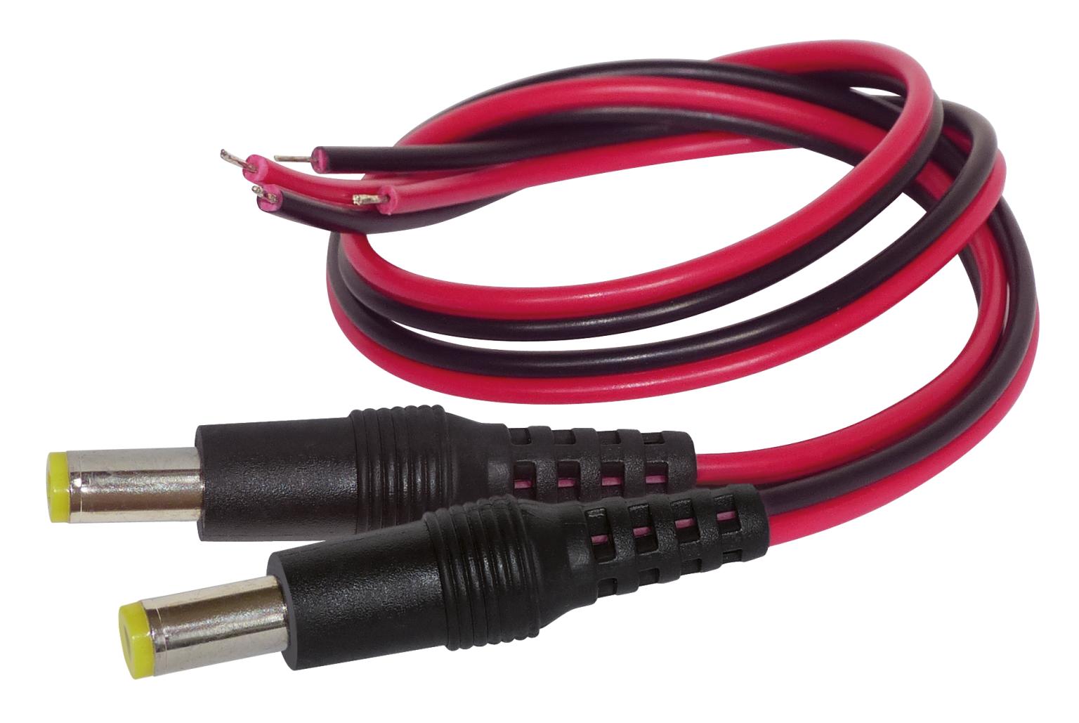 Kabel 30 cm mit DC-Hohlstecker 5.5 x 2.1 2er-Set BLANKO