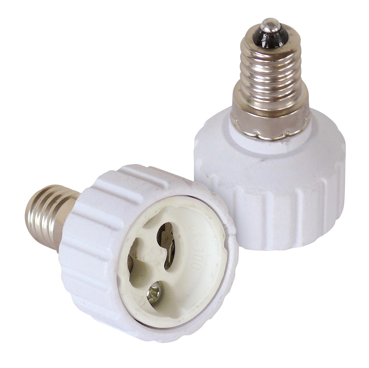 Leuchtmittel-Adapter E14-GU10 2er-Set BLANKO